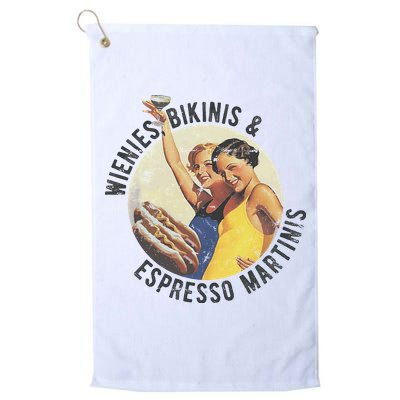 Fun Girl Summer Essentials Wienies Bikinis Espresso Martinis Golf Towel