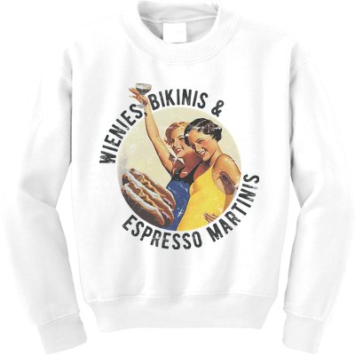 Fun Girl Summer Essentials Wienies Bikinis Espresso Martinis Kids Sweatshirt