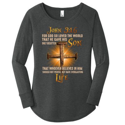 For God So Loved The World That He Gave His Only Begotten Son Women's Perfect Tri Tunic Long Sleeve Shirt