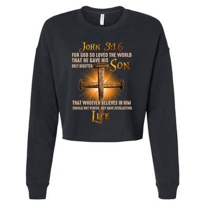 For God So Loved The World That He Gave His Only Begotten Son Cropped Pullover Crew