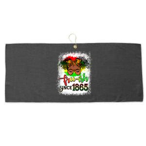 Freemeaningful Giftish Since 1865 Afro Messy Bun Afro Juneteenth Funny Gift Large Microfiber Waffle Golf Towel