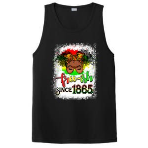 Freemeaningful Giftish Since 1865 Afro Messy Bun Afro Juneteenth Funny Gift PosiCharge Competitor Tank