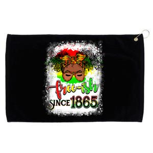 Freemeaningful Giftish Since 1865 Afro Messy Bun Afro Juneteenth Funny Gift Grommeted Golf Towel