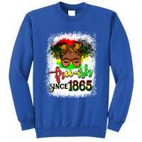 Freemeaningful Giftish Since 1865 Afro Messy Bun Afro Juneteenth Funny Gift Sweatshirt