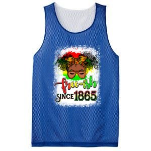 Freemeaningful Giftish Since 1865 Afro Messy Bun Afro Juneteenth Funny Gift Mesh Reversible Basketball Jersey Tank