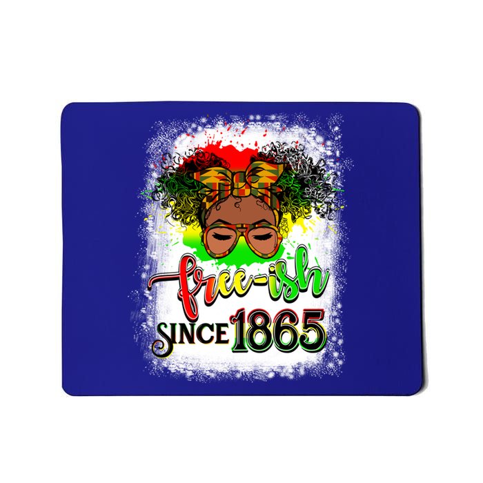 Freemeaningful Giftish Since 1865 Afro Messy Bun Afro Juneteenth Funny Gift Mousepad