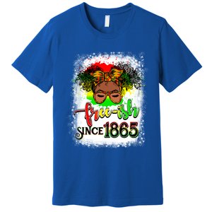 Freemeaningful Giftish Since 1865 Afro Messy Bun Afro Juneteenth Funny Gift Premium T-Shirt