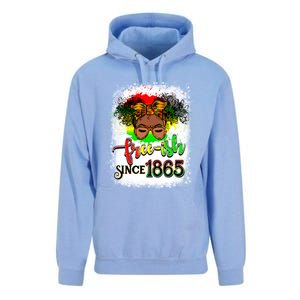 Freemeaningful Giftish Since 1865 Afro Messy Bun Afro Juneteenth Funny Gift Unisex Surf Hoodie