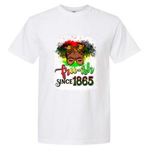 Freemeaningful Giftish Since 1865 Afro Messy Bun Afro Juneteenth Funny Gift Garment-Dyed Heavyweight T-Shirt