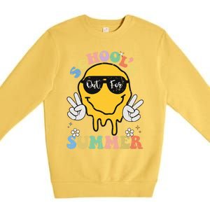 Funny Groovy Schools Out For Summer Graduation Teacher Premium Crewneck Sweatshirt