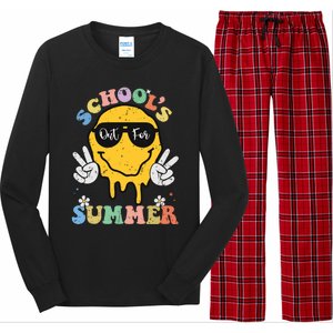 Funny Groovy Schools Out For Summer Graduation Teacher Long Sleeve Pajama Set