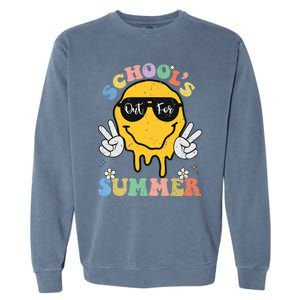 Funny Groovy Schools Out For Summer Graduation Teacher Garment-Dyed Sweatshirt