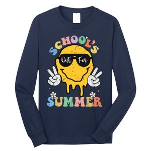 Funny Groovy Schools Out For Summer Graduation Teacher Long Sleeve Shirt