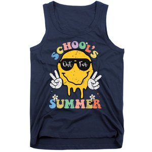 Funny Groovy Schools Out For Summer Graduation Teacher Tank Top