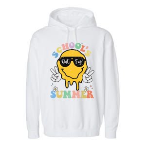 Funny Groovy Schools Out For Summer Graduation Teacher Garment-Dyed Fleece Hoodie