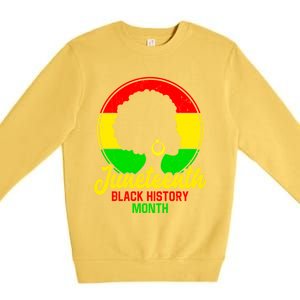 Freemeaningful Giftish Since 1865 Juneteenth American Flag Black History Meaning Premium Crewneck Sweatshirt