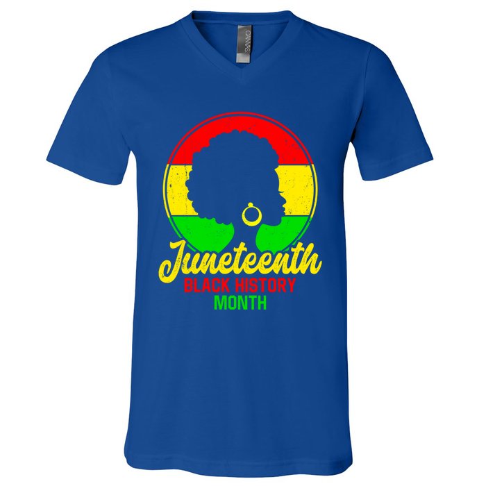 Freemeaningful Giftish Since 1865 Juneteenth American Flag Black History Meaning V-Neck T-Shirt