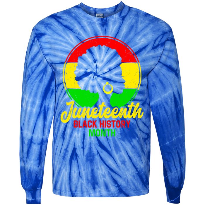 Freemeaningful Giftish Since 1865 Juneteenth American Flag Black History Meaning Tie-Dye Long Sleeve Shirt