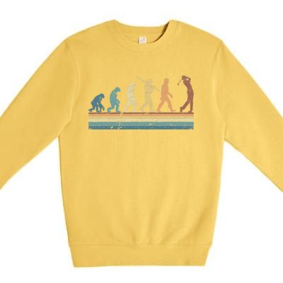 Funny Golf Sports Evolution Of Man Vintage Golfing Premium Crewneck Sweatshirt