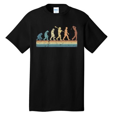 Funny Golf Sports Evolution Of Man Vintage Golfing Tall T-Shirt