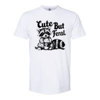 Feral Girl Summer Funny Meme Cute But Feral Raccoon Vacation Softstyle CVC T-Shirt