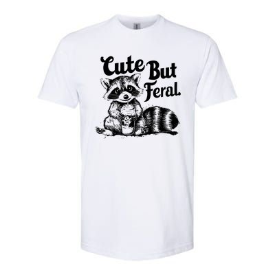 Feral Girl Summer Funny Meme Cute But Feral Raccoon Vacation Softstyle CVC T-Shirt