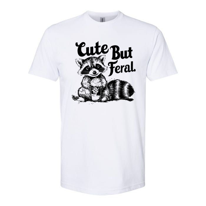 Feral Girl Summer Funny Meme Cute But Feral Raccoon Vacation Softstyle CVC T-Shirt