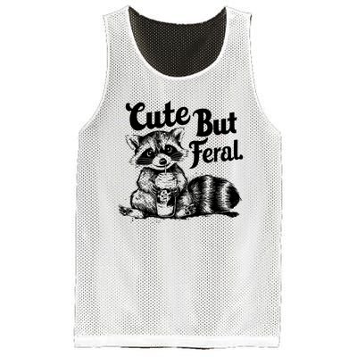 Feral Girl Summer Funny Meme Cute But Feral Raccoon Vacation Mesh Reversible Basketball Jersey Tank