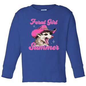 Feral Girl Summer Opossum Toddler Long Sleeve Shirt