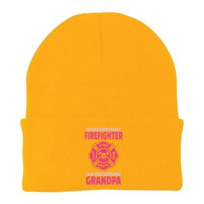 Firefighter Grandpa Support Of Granddaughter Grandson Gift Knit Cap Winter Beanie