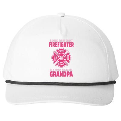 Firefighter Grandpa Support Of Granddaughter Grandson Gift Snapback Five-Panel Rope Hat