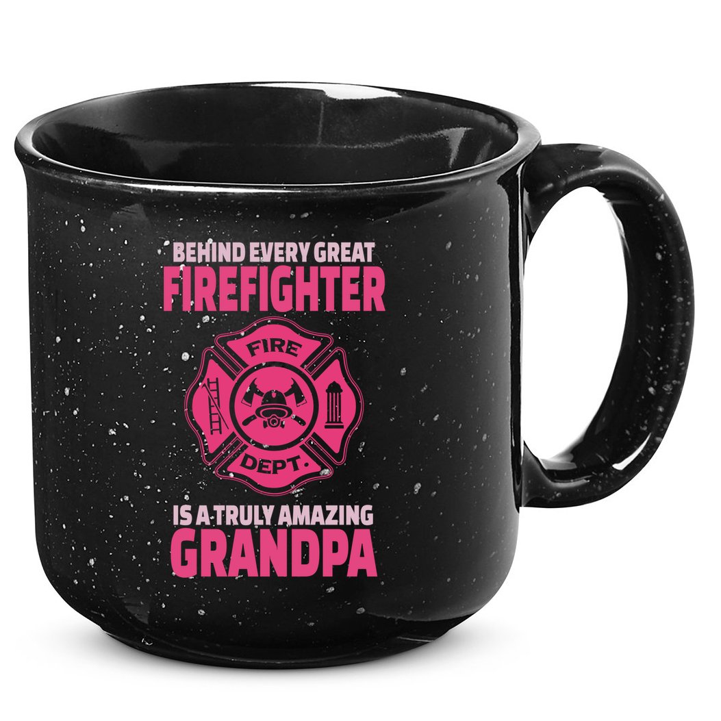 Firefighter Grandpa Support Of Granddaughter Grandson Gift 15oz Campfire Ceramic Mug
