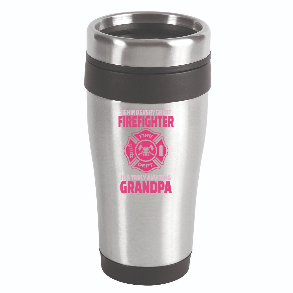 Firefighter Grandpa Support Of Granddaughter Grandson Gift 16oz Travel Tumbler