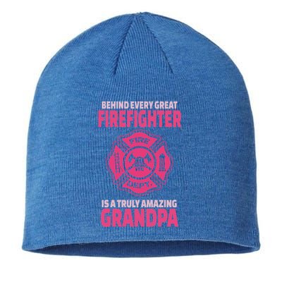 Firefighter Grandpa Support Of Granddaughter Grandson Gift Sustainable Beanie