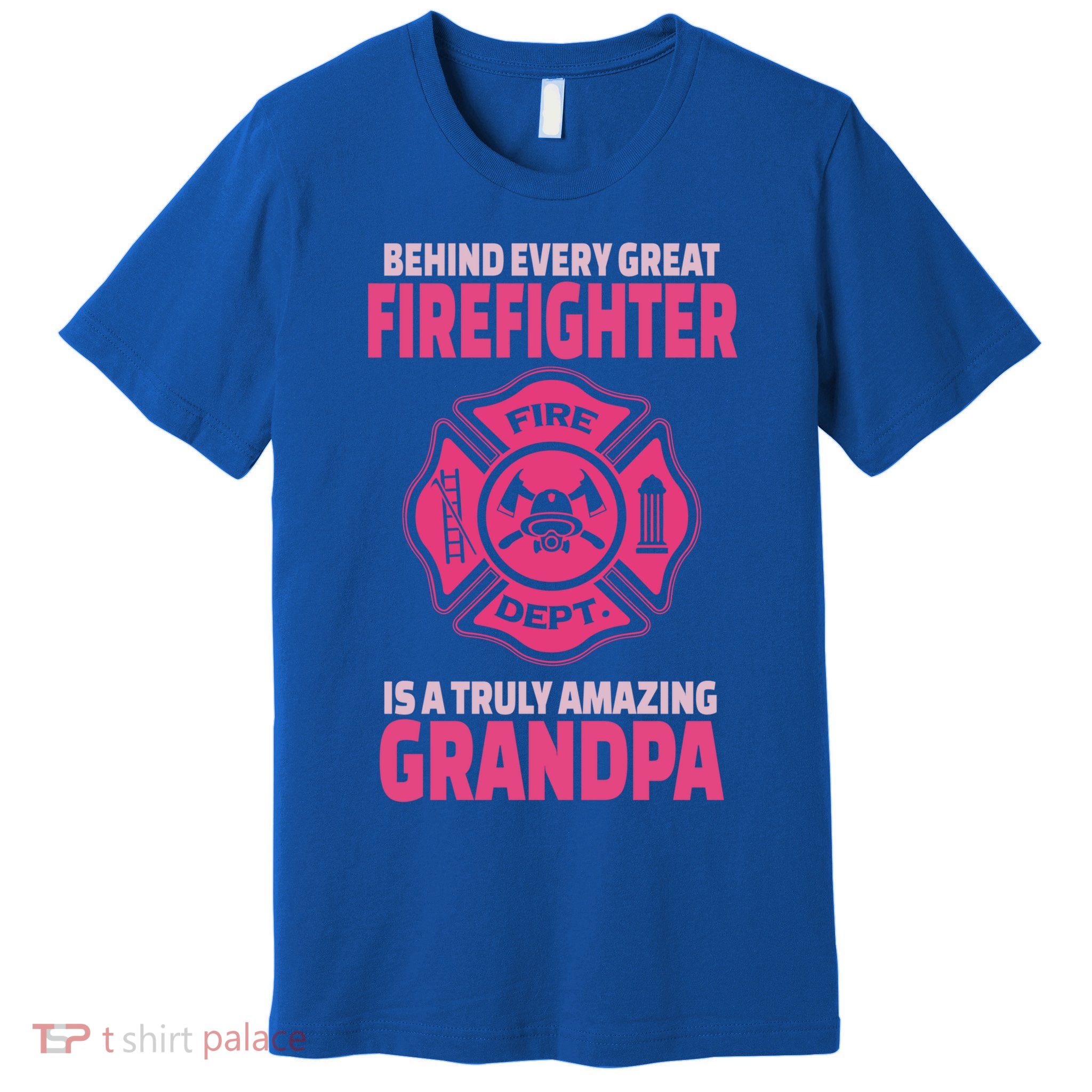 Firefighter Grandpa Support Of Granddaughter Grandson Gift Premium T-Shirt