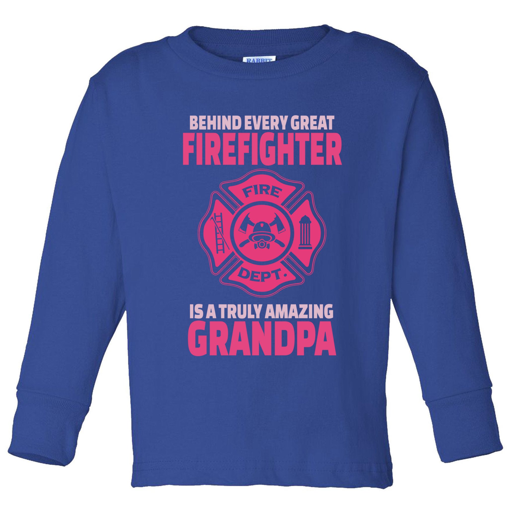 Firefighter Grandpa Support Of Granddaughter Grandson Gift Toddler Long Sleeve Shirt