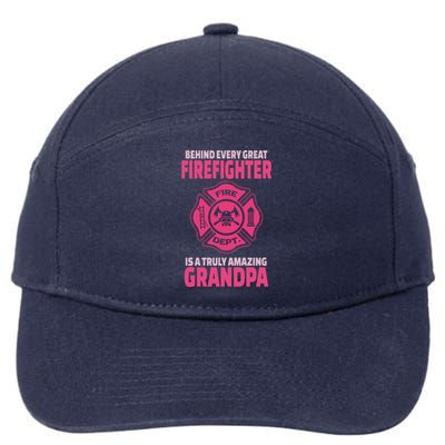 Firefighter Grandpa Support Of Granddaughter Grandson Gift 7-Panel Snapback Hat