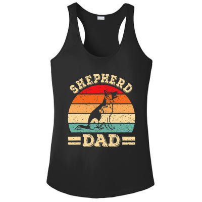 Funny German Shepherd Dad Print Dog Vintage Retro Ladies PosiCharge Competitor Racerback Tank