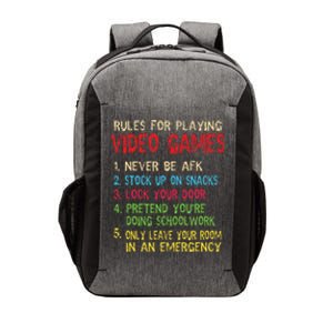 Funny Gamer Saying Rules For Playing Video Games Vector Backpack