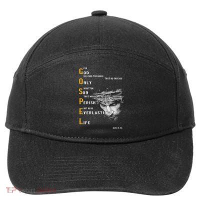 For God So Loved The World Love Jesus Christian 7-Panel Snapback Hat