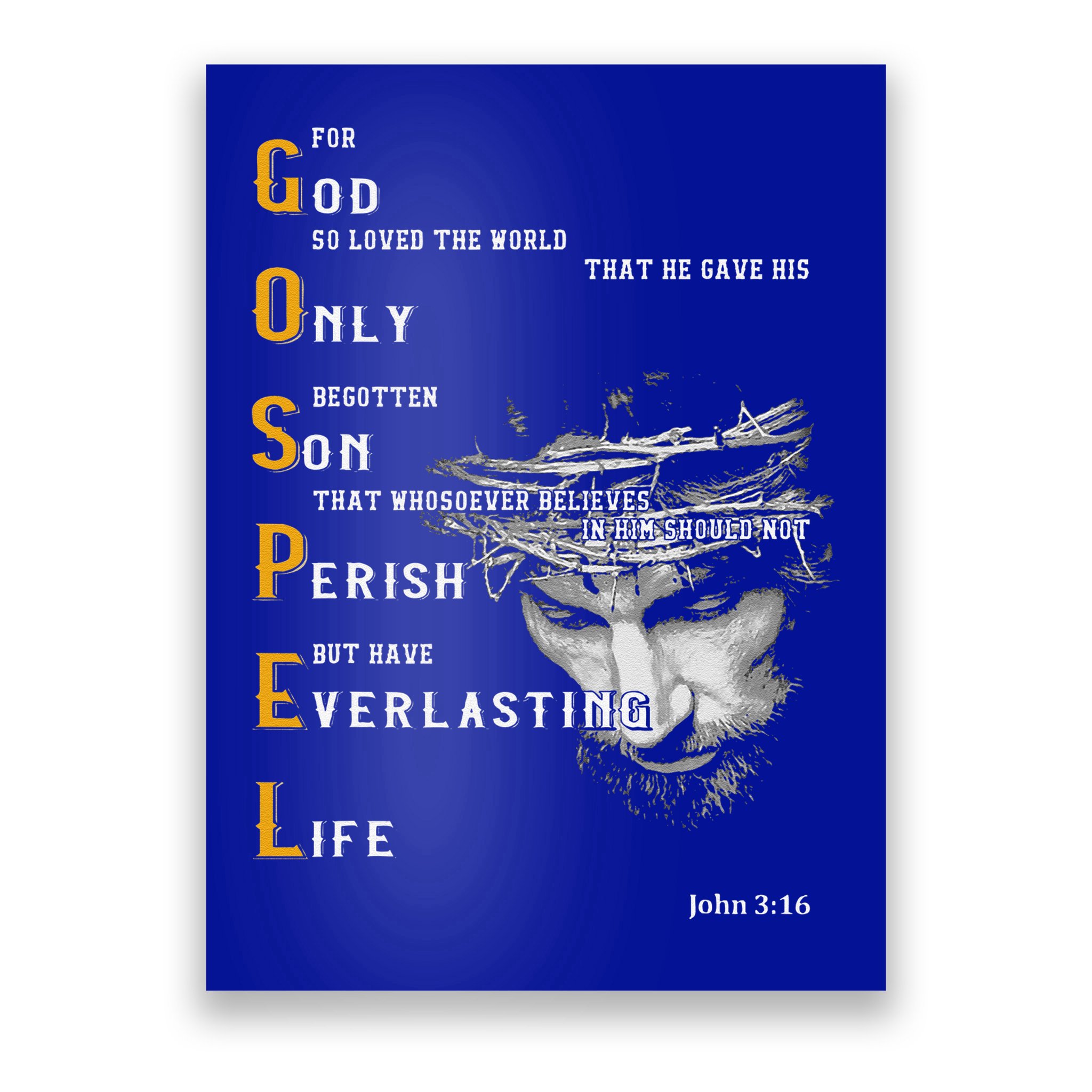 For God So Loved The World Love Jesus Christian Poster