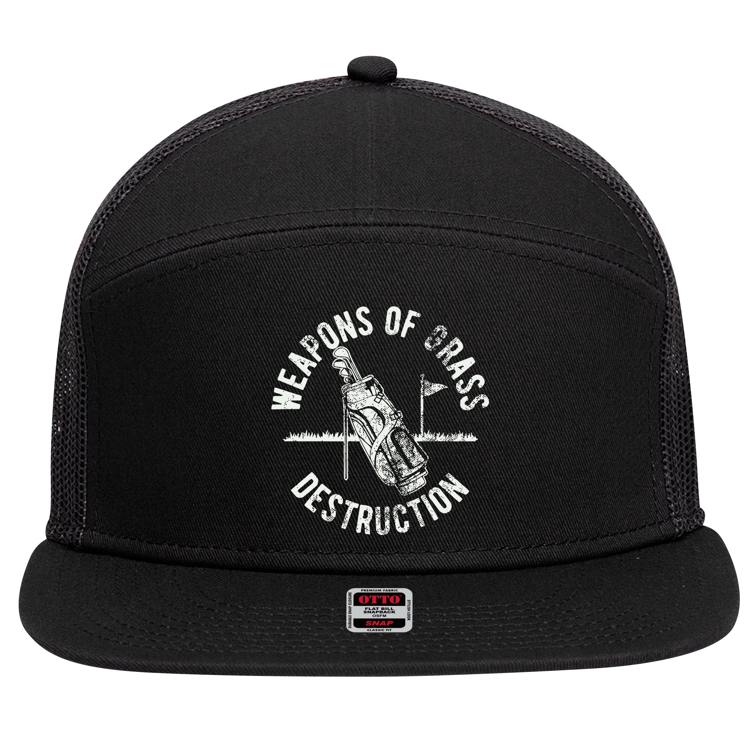 Funny Golf Sports 7 Panel Mesh Trucker Snapback Hat
