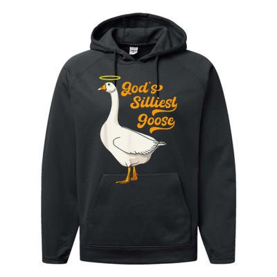 Funny GodS Silliest Goose Funny Performance Fleece Hoodie