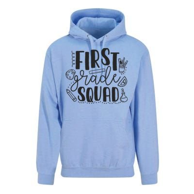 First Grade Squad Teacher Unisex Surf Hoodie