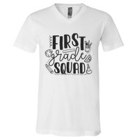 First Grade Squad Teacher V-Neck T-Shirt