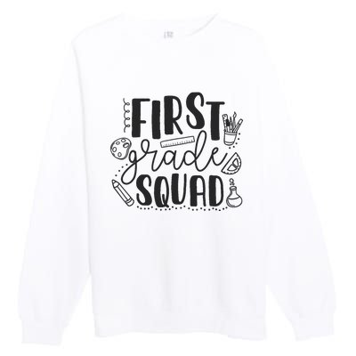 First Grade Squad Teacher Premium Crewneck Sweatshirt