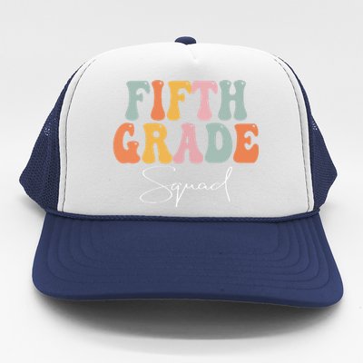 Fifth Grade Squad Retro Groovy Vintage First Day Of School Trucker Hat