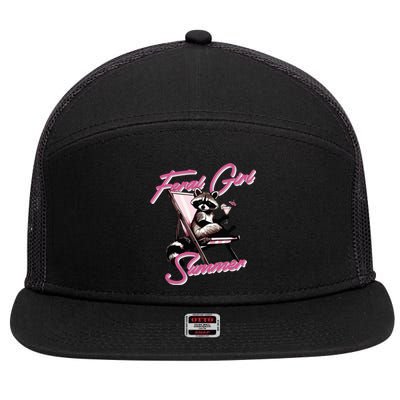 Feral Girl Summer Raccoon 7 Panel Mesh Trucker Snapback Hat