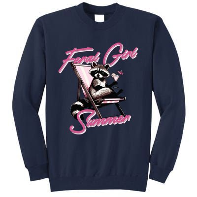 Feral Girl Summer Raccoon Tall Sweatshirt