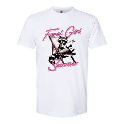 Feral Girl Summer Raccoon Softstyle CVC T-Shirt